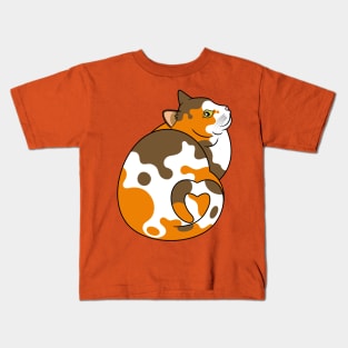 A Cute Fat Calico Cat Kids T-Shirt